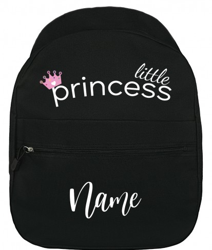 Personalised Little Princess Black Backpack for Girls